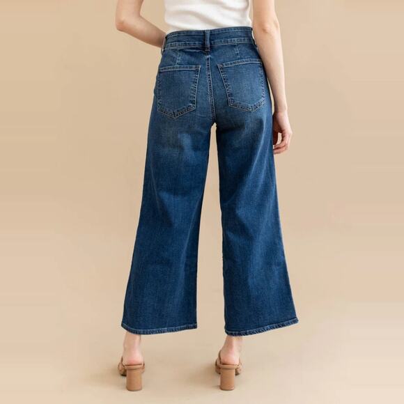 Kut From The Kloth Meg Wide Leg Jeans size 8 Zip Patch Pocket - Picture 5 of 15